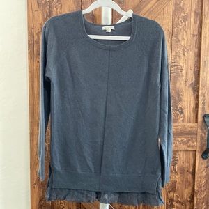 Garnet Hill Shirttail cashmere sweater